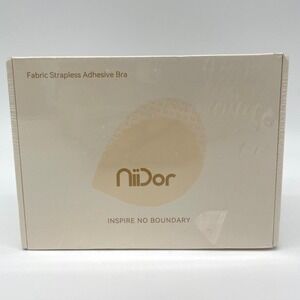 Niidor Womens Adhesive Strapless Bra‎ D Cup Nude Backless Fabric Silicone